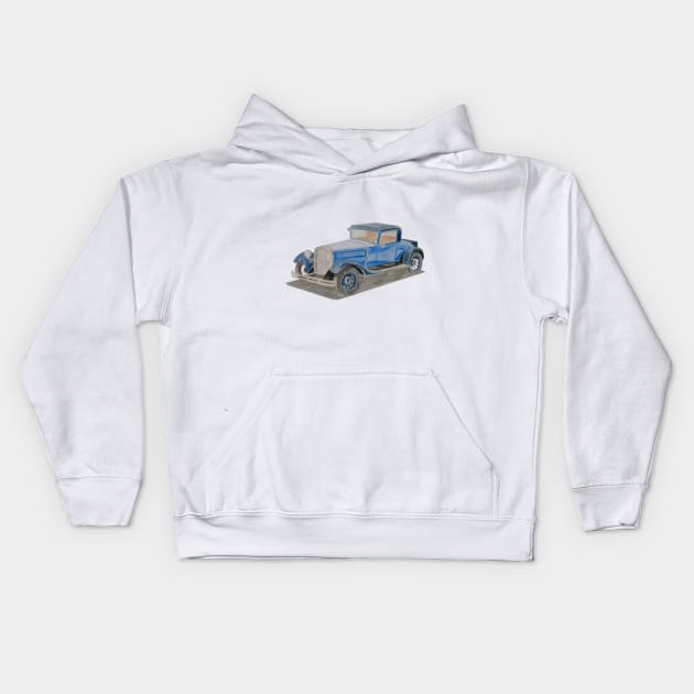 Retro car Kids Hoodie by An.D.L.